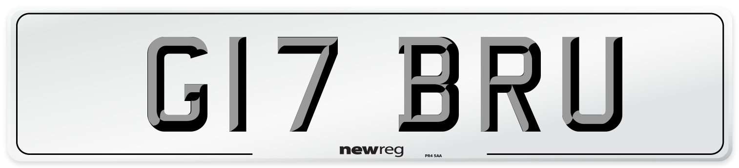 G17 BRU Number Plate from New Reg